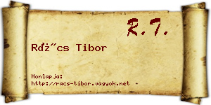 Rács Tibor névjegykártya