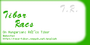 tibor racs business card